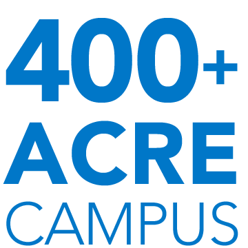 Over 400 acres of campus