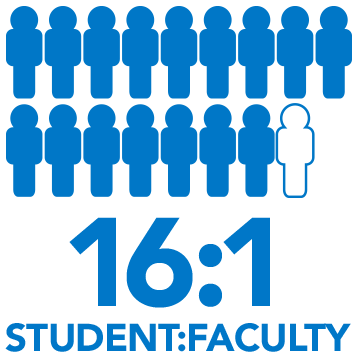 16:1 student to faculty ratio