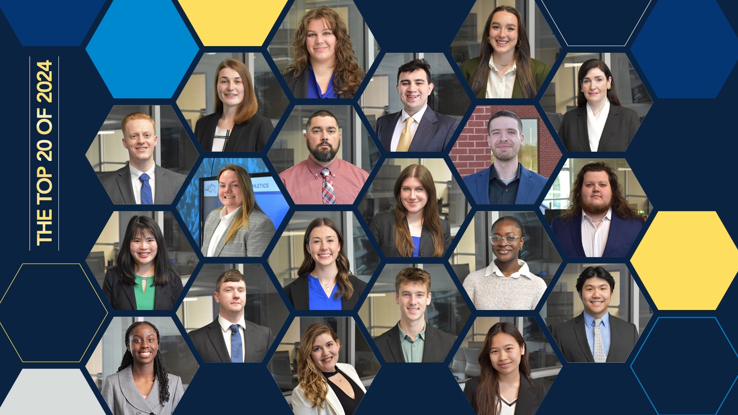 Top 20 undergraduate and graduate students from The University of Alabama in Huntsville (UAH) College of Business.