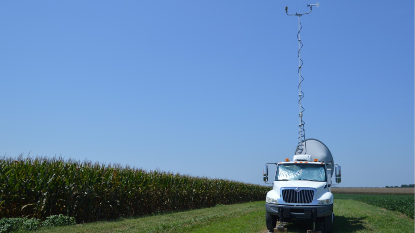 UAH mobile instrument taking data in field