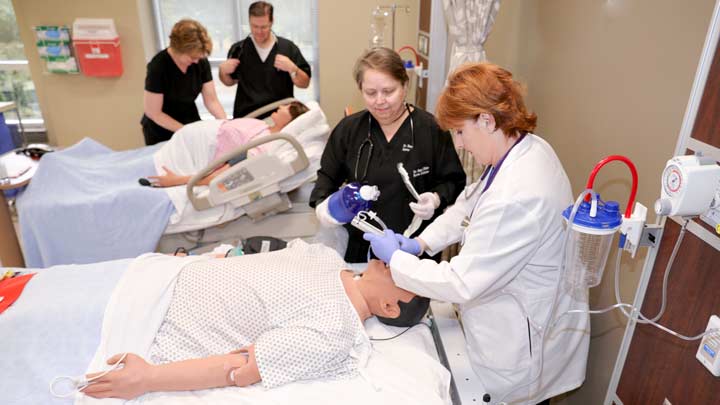 Mock hospital allows nursing students to practice rescuing “patients” under pressure
