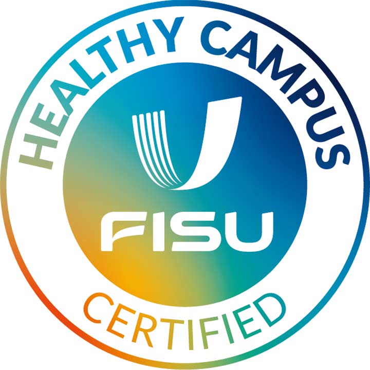 Healthy Campus Certified FISU Logo.