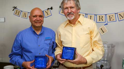 Long-time UAH Facilities and Operations employees, Tom Estes and Ravi Seth retire this semester