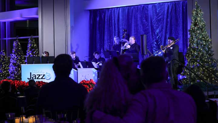 Guests enjoy the sweet sounds of Holiday Jazz at The University of Alabama in Huntsville.