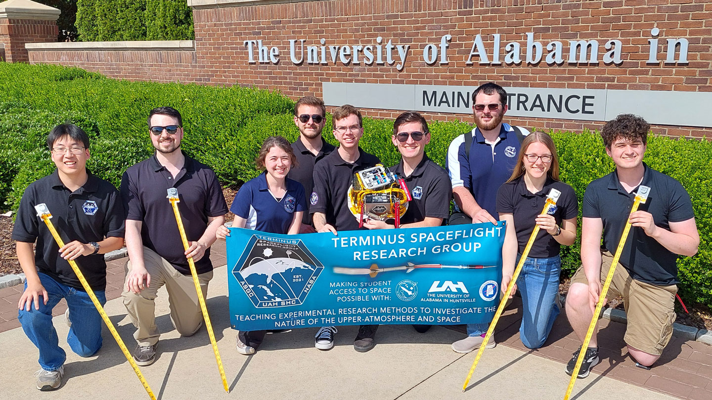 The UAH TERMINUS Spaceflight Research Group displays the tethers