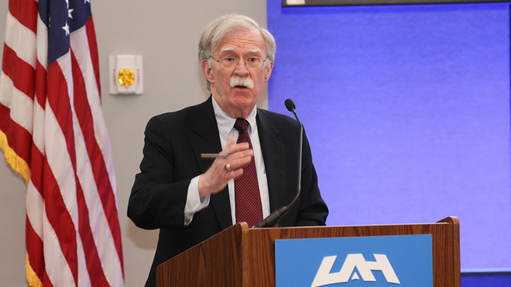 Ambassador John Bolton, Distinguished Lecture Series speaker. Bolton was the U.S. National Security Advisor, and U.S. Ambassador to the United Nations