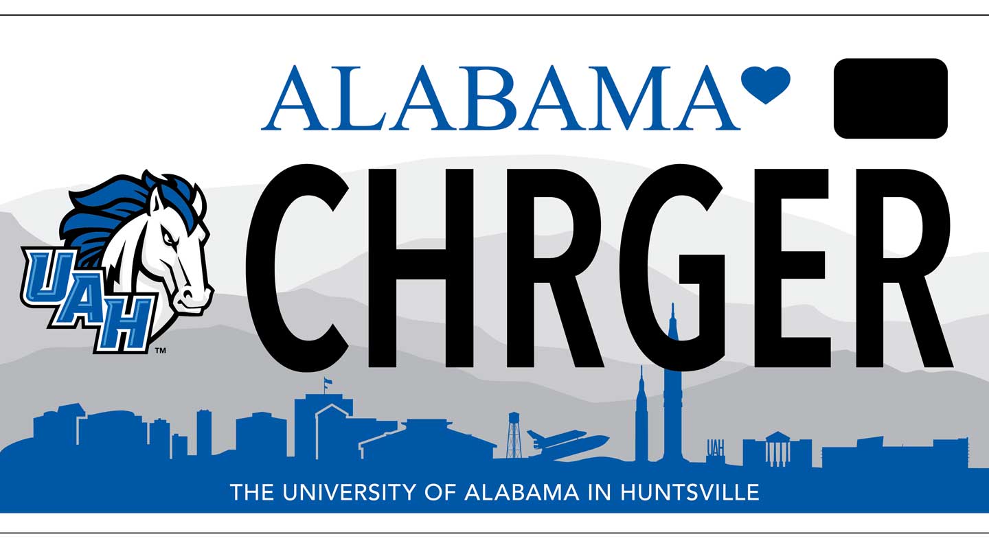 UAH Athlethics License Plate.